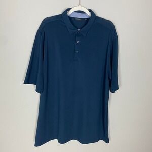 Walter Hagen Eleven Polo Shirt Golf Men XL Navy Blue HydroDri UPF 30+